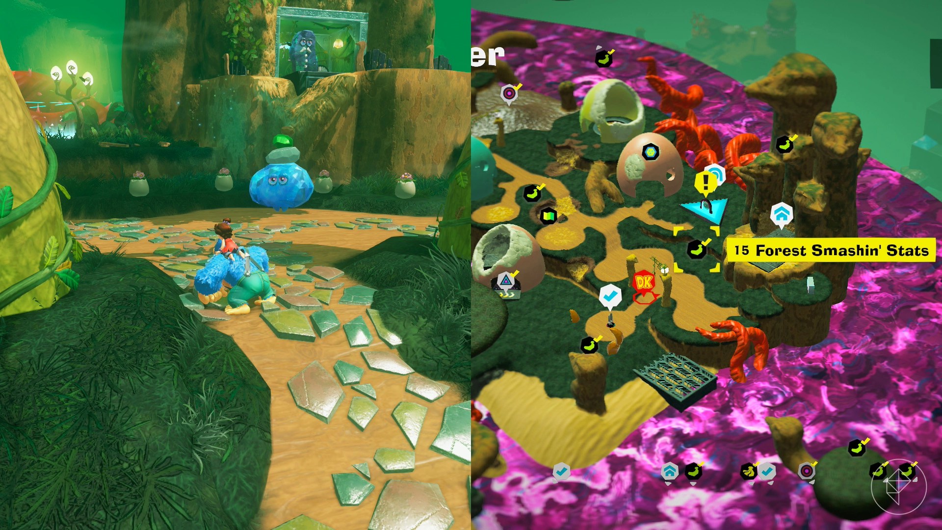 DK and Pauline approach a Smashintone in the Forest Layer.