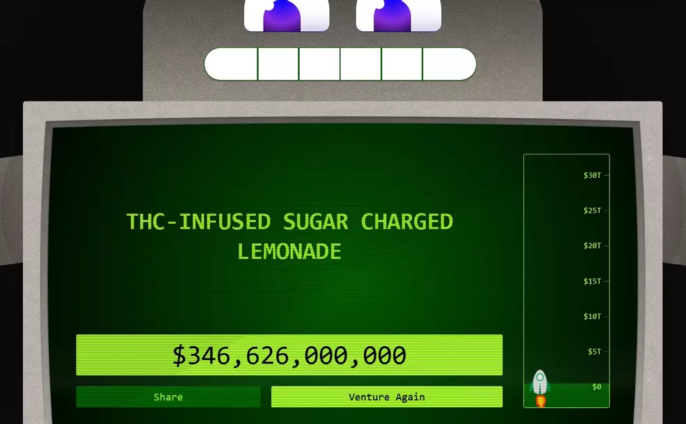 Bubbletron values a start-up for THC-Infused Sugar Charged Lemonade at $346,626,000,000.