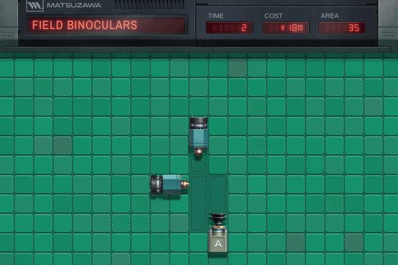 A GIF shows a pair of binoculars being built on an assembly line in Kaizen: A Factory Story.