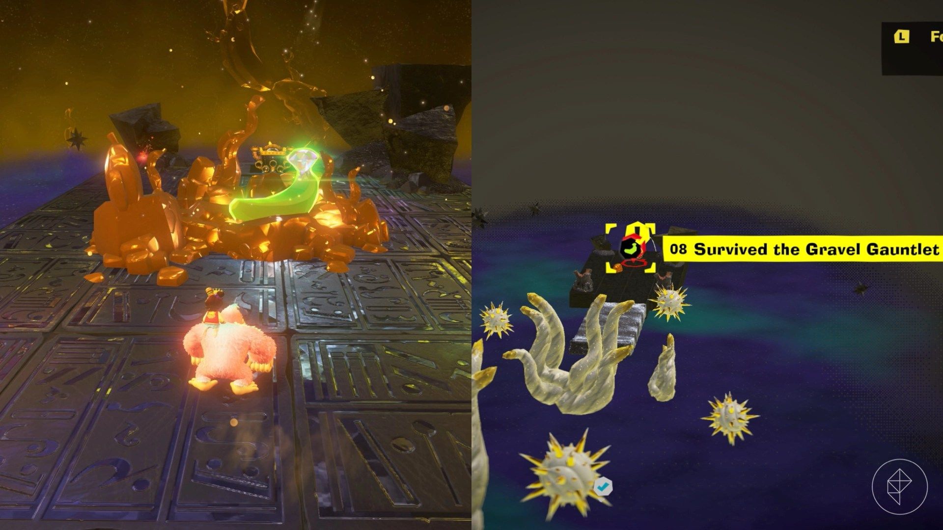 Planet Core Layer Banandium Gem locations in Donkey Kong Bananza