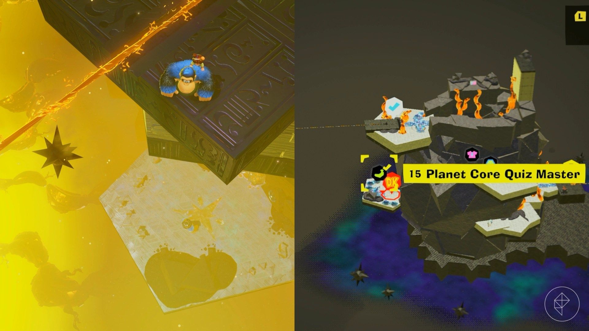Planet Core Layer Banandium Gem locations in Donkey Kong Bananza