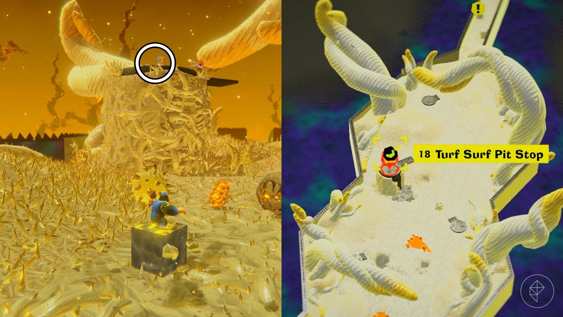 Planet Core Layer Banandium Gem locations in Donkey Kong Bananza