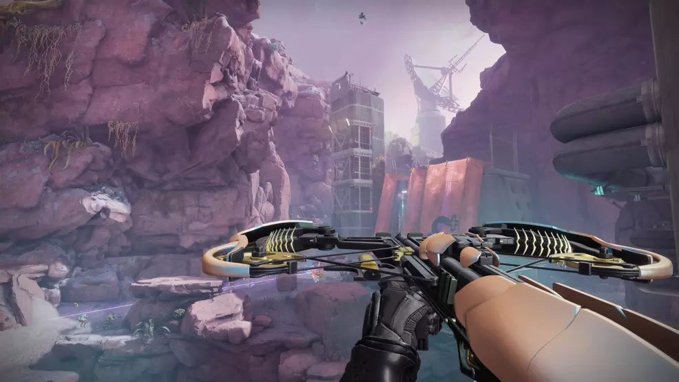 Holding the Opaque Hourglass Crossbow on Kepler in Destiny 2: The Edge of Fate